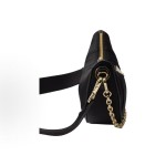 PRADA Re-Nylon Demi-lune metal hardware accessories, enamel-coated triangular metal logo, half-moon bag, single-shoulder bag for women, black